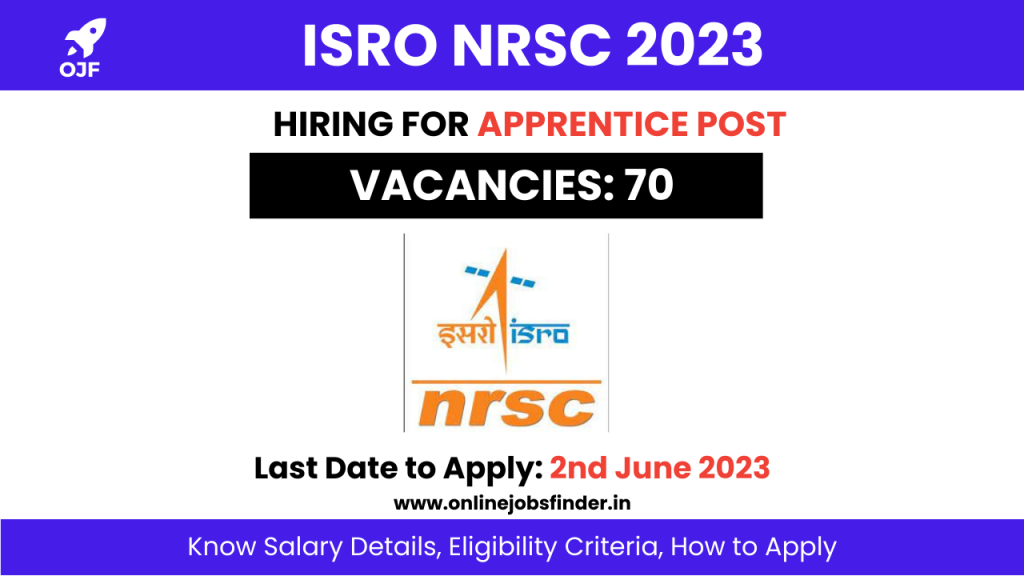 ISRO NRSC 2023 Recruitment for Apprentice Post