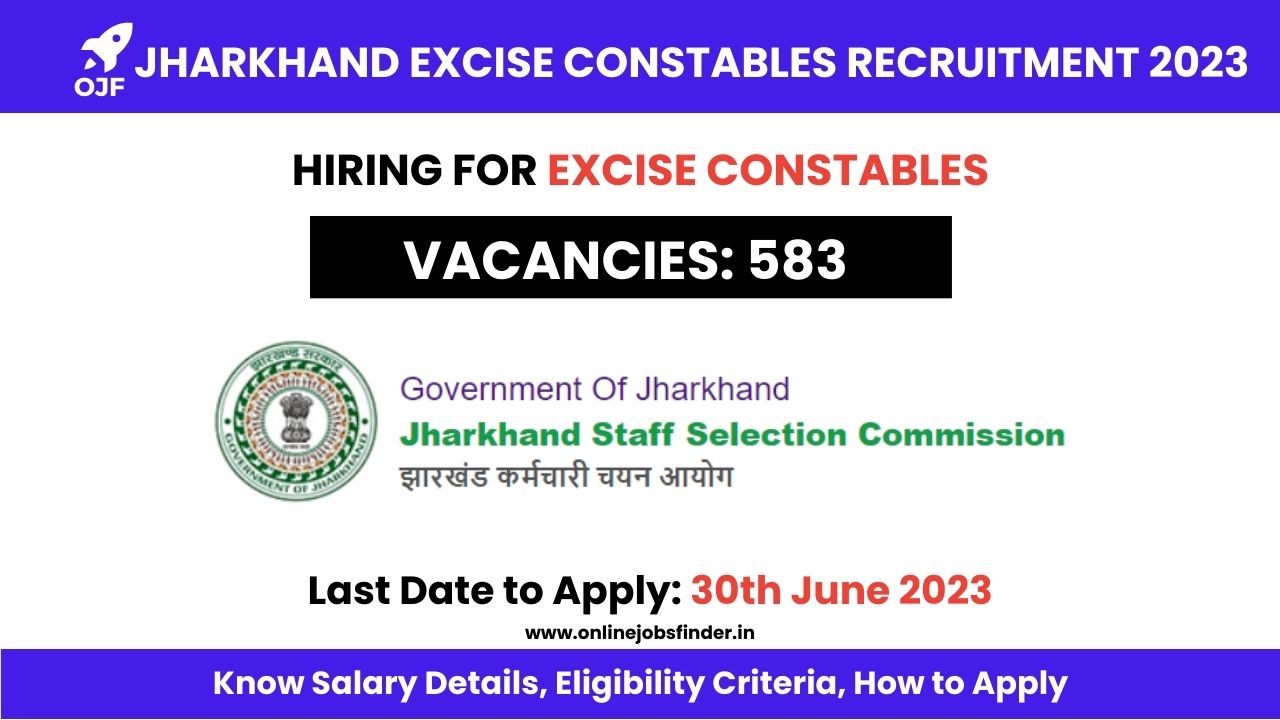 Jharkhand Excise Constables Recruitment 2023