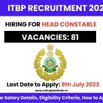 ITBP Recruitment 2023 for head Constable