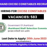 Jharkhand Excise Constables Recruitment 2023