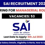 SAI Recruitment 2023