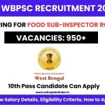 WBPSC Food SI Recruitment 2023