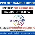 Wipro Off Campus 2023 Hiring for Test Engineer