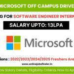 Microsoft Off Campus Hiring for Software Engineer Intern Role